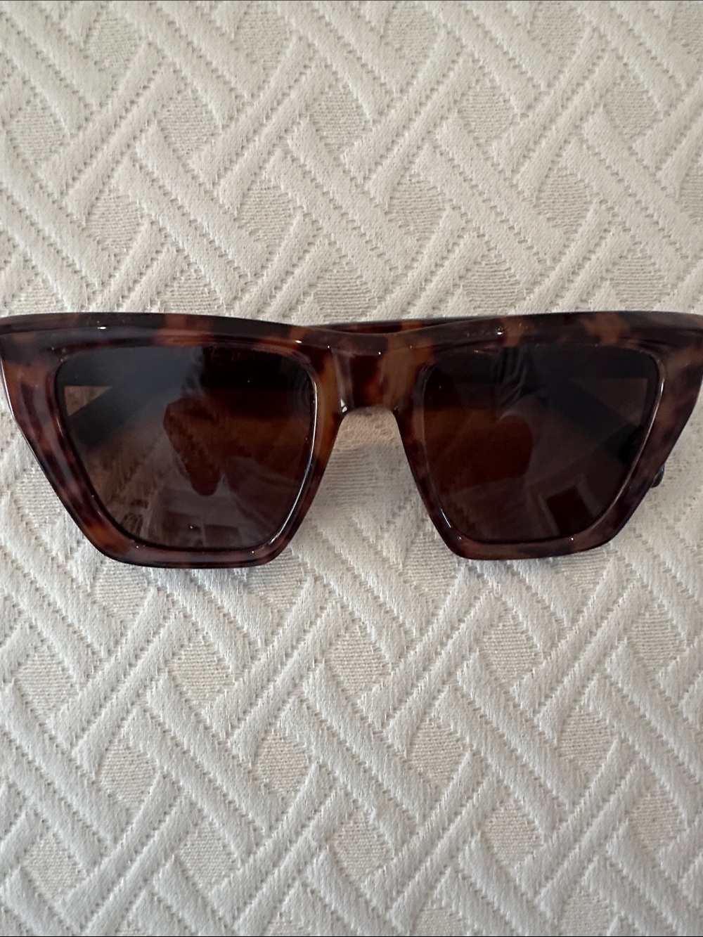 Tortoiseshell Square Frame Women's Sunglasses - Brown